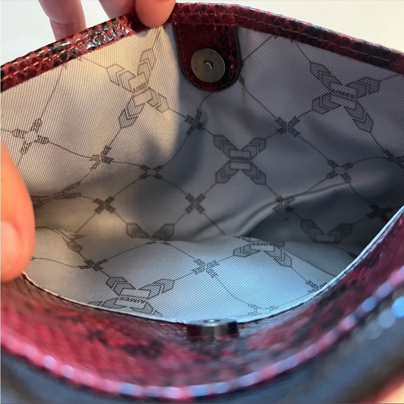 AIMEE KESTEBERG Melville Ruby Red Snakeskin Leather Clutch / Wristlet - Picture 9 of 16